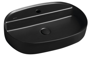INFINITY OVAL Countertop Washbasin, 60x40 cm, black matt