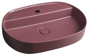INFINITY OVAL Countertop Washbasin, 60x40 cm, Maroon Red matt