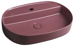 INFINITY OVAL Countertop Washbasin, 60x40 cm, Maroon Red matt