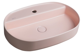 INFINITY OVAL Countertop washbasin, 60x40 cm, Salmon pink