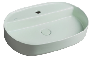 INFINITY OVAL Countertop washbasin, 60x40 cm, green Mint