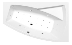 massaaživann  EVIA R  160x100x47cm,  Active Hydro-Air,  kroom