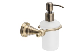 DIAMOND soap dispenser holder 200 ml, frosted glass, bronze