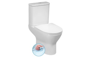 DARIO RIMLESS Close Coupled Toilet, horizontal/vertical outlet, white (201.401.4 + 202.401.4)