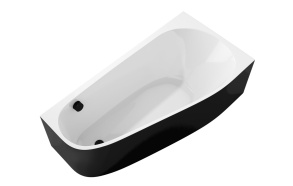 PROJEKTA R MONOLITH Corner Bath 156x77x60cm, white/black