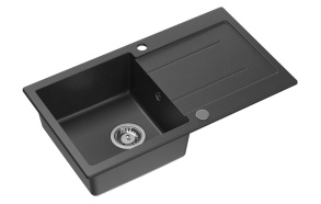 Granite kitchen sink 77x44cm, black