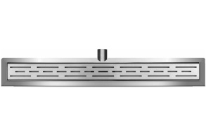 Stainless steel shower drain set with wall flange,  including grid