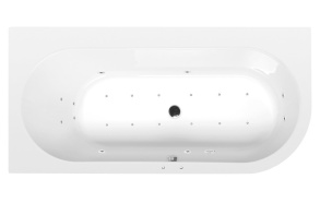 ASTRA L Whirlpool Bath, 165x80x48cm, Active Hydro-Air, chrome