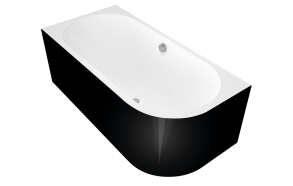 ASTRA L MONOLITH Asymmetric Bath 160x75x60cm, White/black