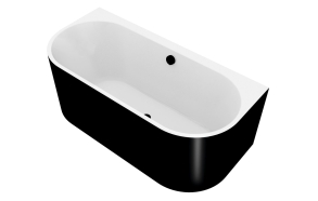 ASTRA DL MONOLITH Asymmetric Bath 160x75x60cm, White/black