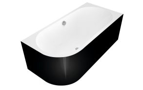 ASTRA R MONOLITH Asymmetric Bath 160x75x60cm, White/black