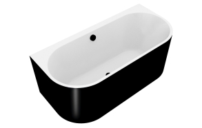 ASTRA DR MONOLITH Asymmetric Bath 160x75x60cm, White/black