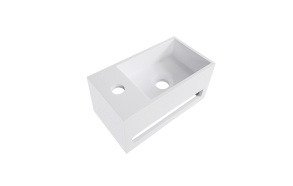 Julia Solid Surface washbasin 35 x 20 x 16 cm mat white, left