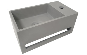 Julia Solid Surface washbasin 35 x 20 x 16 cm concrete look, right