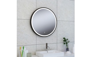 Maro LED mirror 600 mm round, mat black