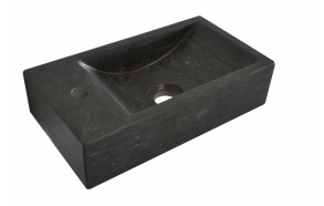 natural stone basin 40x22x10 cm, left