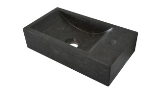 natural stone basin 40x22x10 cm, right