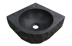 natural stone corner basin 30x30x10 cm with hammered front