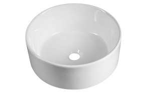 Counter top ceramic washbasin, dia. 40cm, white
