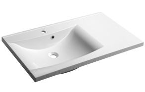 LUCIOLA Cultured Marble Washbasin 90x48cm, white/left