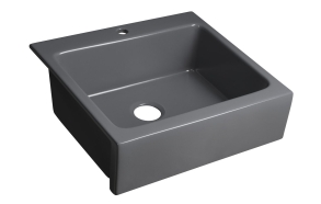 ARYA Ceramic Sink 66x62cm, 1 tap hole, anthracite