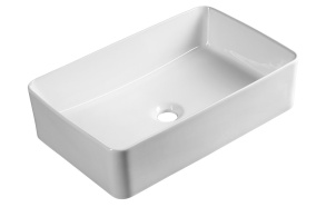 Counter top ceramic washbasin, 54x33cm, white