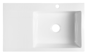 AVORIA Drainboard Ceramic Sink 86x51cm, white
