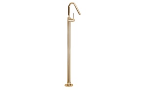 Floor single lever basin mixer without pop up waste, gold