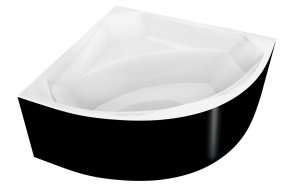 ROSANA Corner Bath 136x136x63cm, White/black