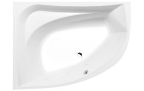 TANYA L Asymmetric Bath with support. Frame 160x120x49cm, white