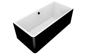 MARLENE CURVE R MONOLITH Rectangular bath 185x85x63cm, white/black