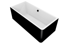 MARLENE CURVE L MONOLITH Rectangular bath 175x75x63cm, white/black