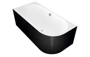 VIVA L MONOLITH Asymmetric Bath 180x75x60cm, White/black