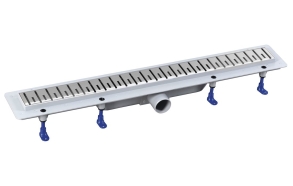 KLAVER shower channel with stainless steel grate, superflow, superflow, DN50, 710x122x65 mm