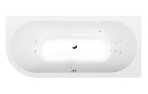 VIVA R Whirlpool Bath, 175x80x47cm, Attraction Hydro, chrome