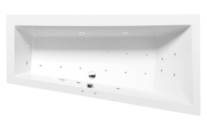 ANDRA R Whirlpool Bath, 180x90x45cm, Active Hydro-Air, chrome