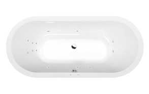 VIVA O Whirlpool Bath, 175x80x47cm, Attraction Hydro, chrome
