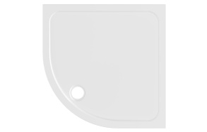 ELZA cast marble shower tray, quarter circle 90x90cm, R550, white