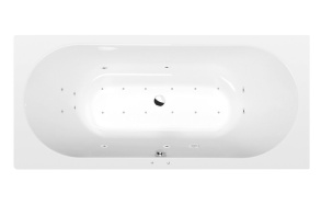 VIVA B Whirlpool Bath, 175x80x47cm, Active Hydro-Air, chrome