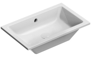 KUBE X ceramic washbasin 60x37cm, recessed, ground bottom edge, white ExtraGlaze