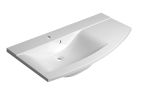 ARAS Cultured Marble Washbasin 105,2x50,5cm, left/white