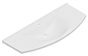 ARAS Cultured Marble Washbasin 120x50,5cm, white