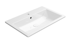 KUBE X ceramic washbasin 70x46cm, recessed, white ExtraGlaze