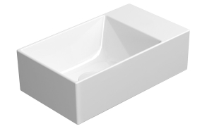 KUBE X ceramic washbasin 40x23cm, no tap hole, white ExtraGlaze