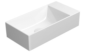keraamiline valamu KUBE X 50x25 cm ilma segistiavata, valge ExtraGlaze