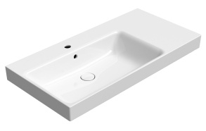 valamu NUBES 100x50cm,  R,  valge ExtraGlaze