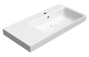 valamu NUBES 100x50cm,  L,  valge ExtraGlaze