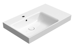 valamu NUBES 80x50cm,  R,  valge ExtraGlaze