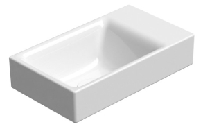 NUBES Ceramic Washbasin 40x23 cm, no Taphole, white ExtraGlaze