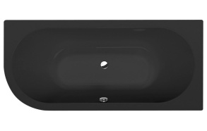 VIVA R Asymmetric Bath 175x80x47cm, black matt